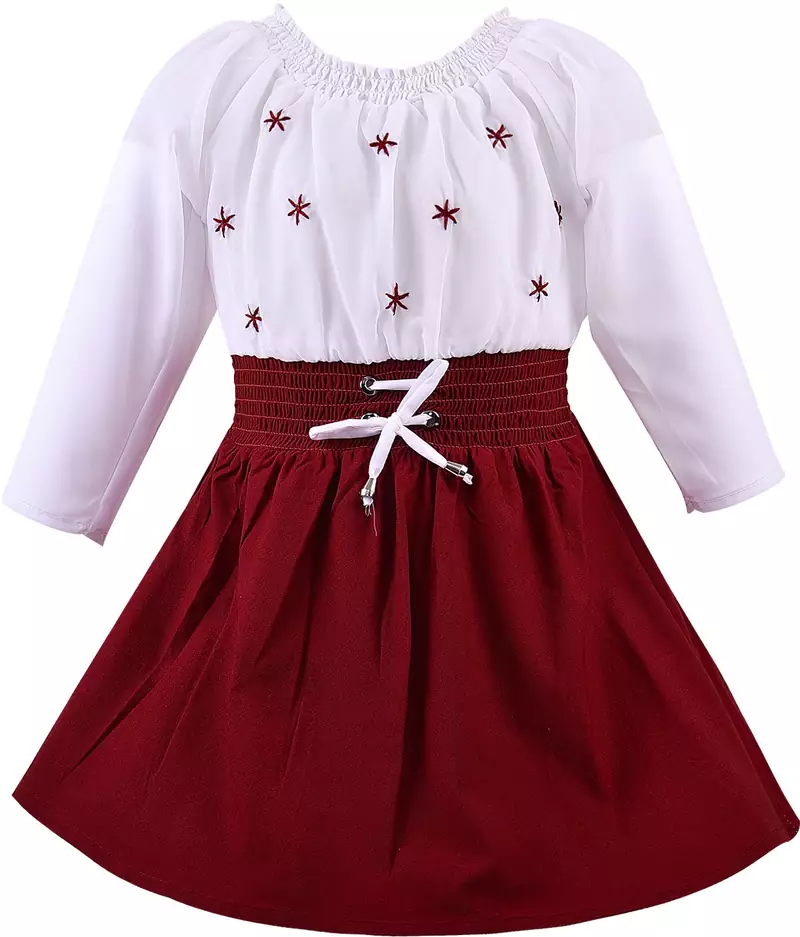 Maroon Georgette stitched    dress