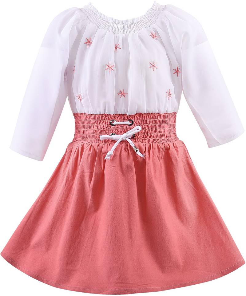 Orange Georgette stitched    dress