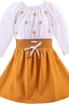 Yellow Georgette stitched    dress