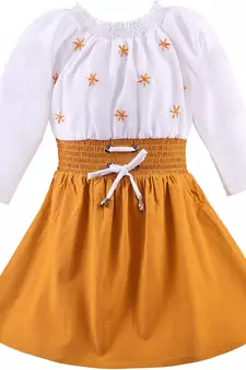 Yellow Georgette stitched    dress
