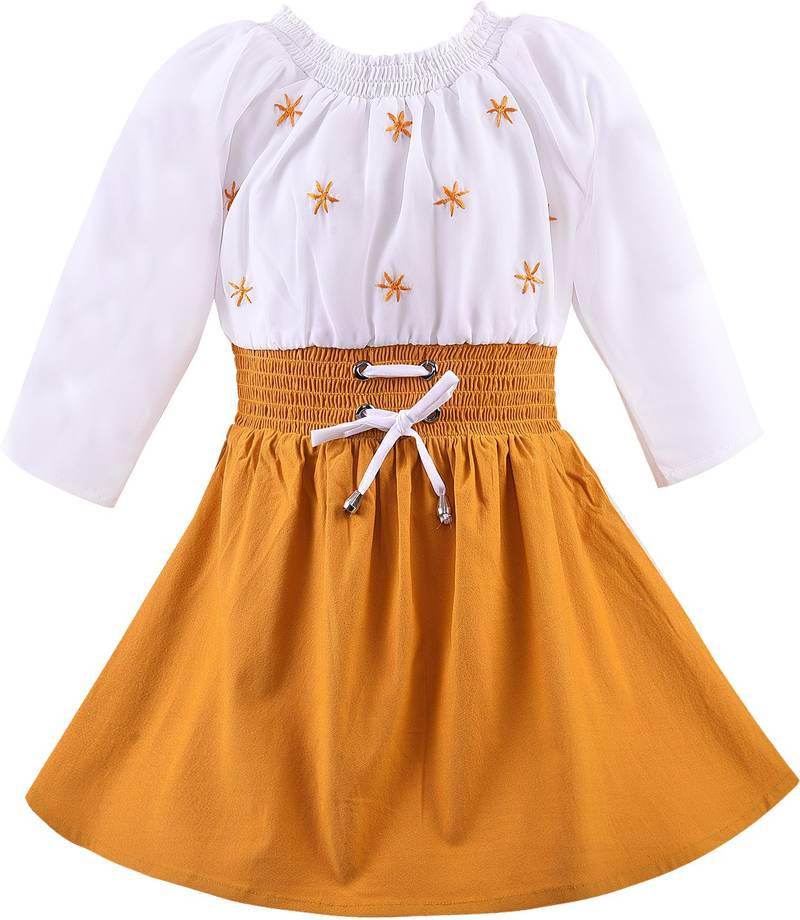 Yellow Georgette stitched    dress