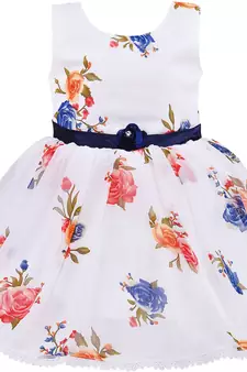 White Georgette stitched    dress