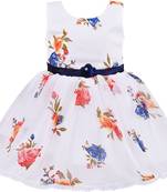 White Georgette stitched    dress