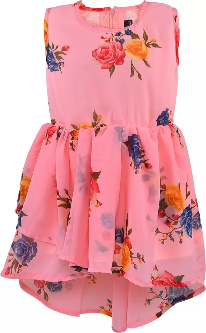 Pink Georgette stitched    dress