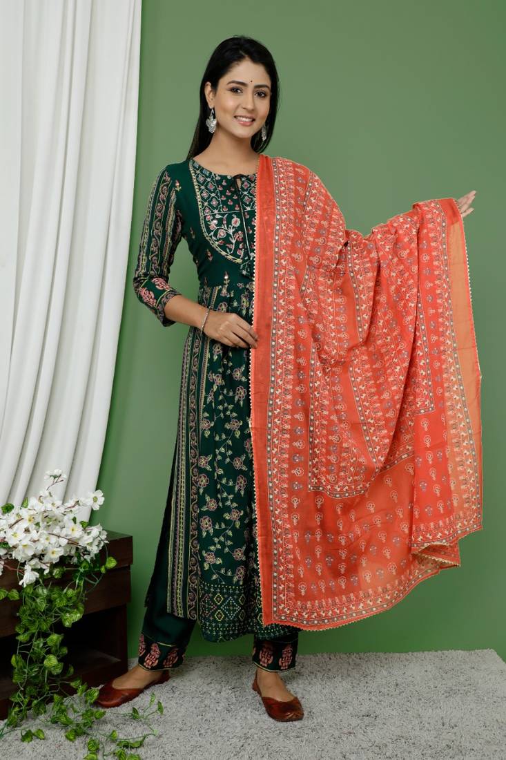 Women's Beautiful Rayon Anarkali Gown 