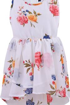 White Georgette stitched    dress