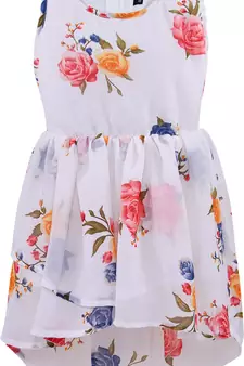 White Georgette stitched    dress