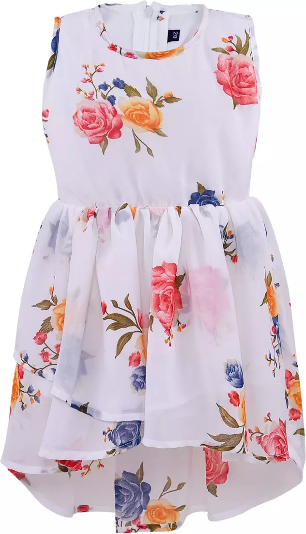 White Georgette stitched    dress