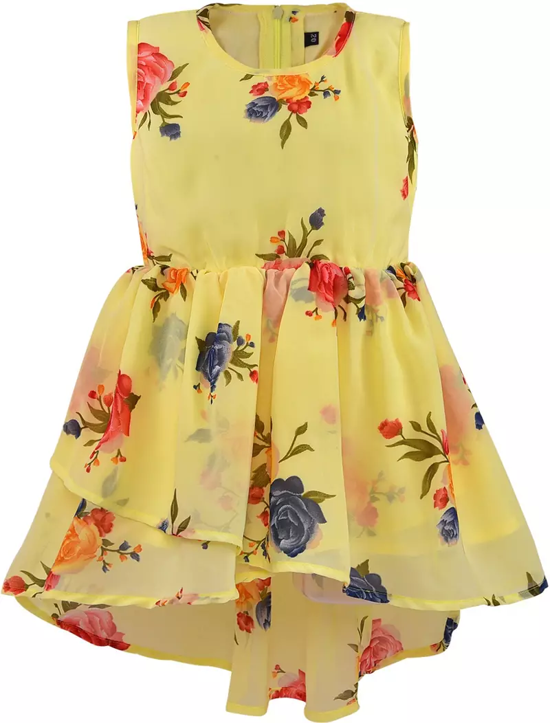 Yellow Georgette stitched    dress