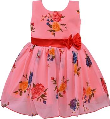 Pink Georgette stitched    dress 1