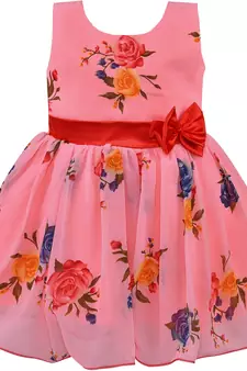 Pink Georgette stitched    dress