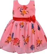 Pink Georgette stitched    dress