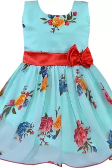 blue Georgette stitched    dress