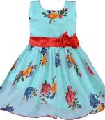 blue Georgette stitched    dress