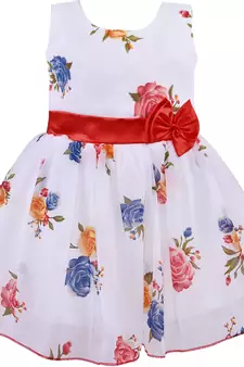 White Georgette stitched    dress