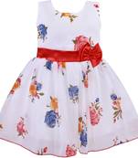 White Georgette stitched    dress