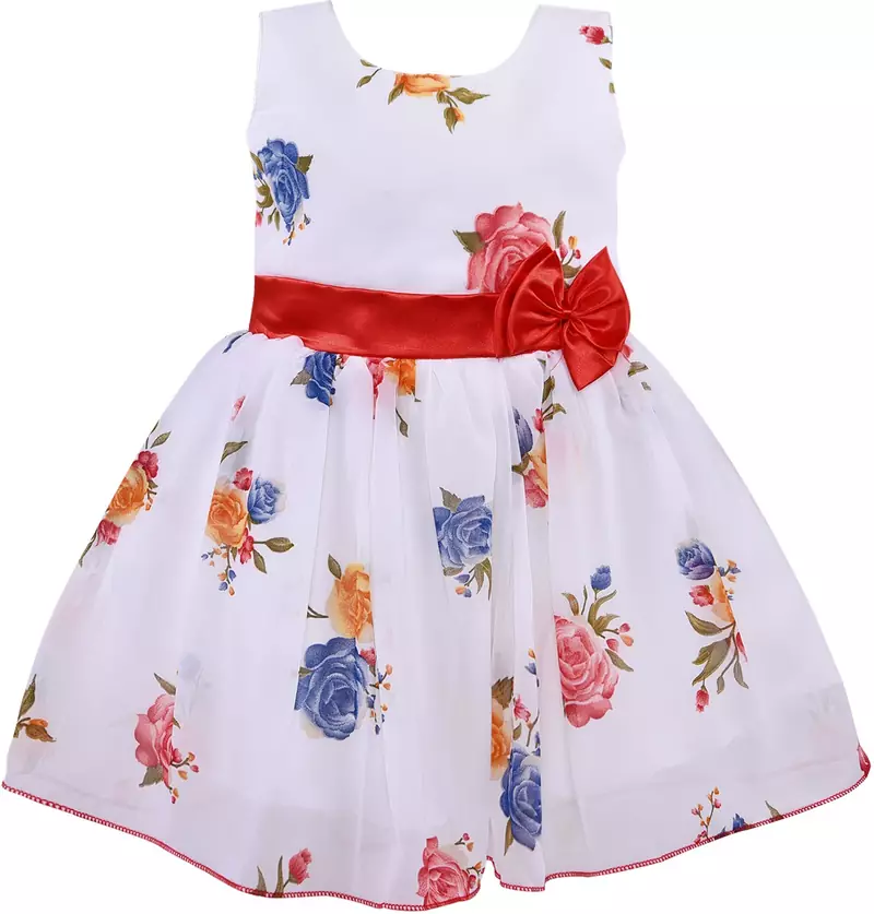 White Georgette stitched    dress