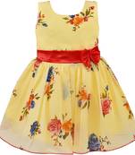 Yellow Georgette stitched    dress