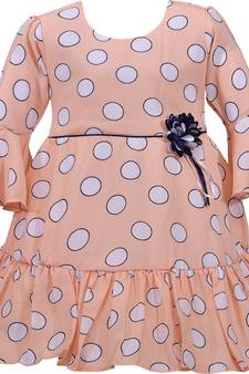 Orange Georgette stitched    dress