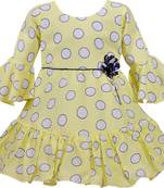 Yellow Georgette stitched    dress