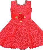 Red Net stitched    dress