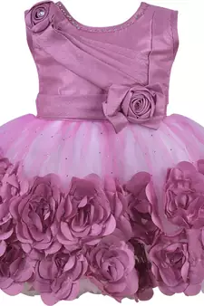 Purple Net stitched    dress