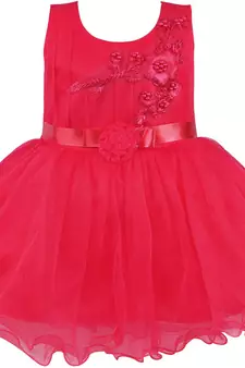 Red Net stitched    dress