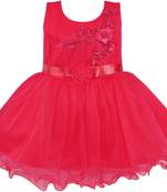 Red Net stitched    dress
