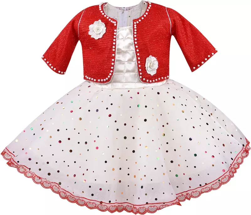 Red Net stitched    dress