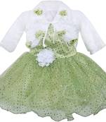 Green Net stitched    dress