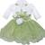 Green Net stitched    dress
