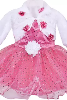 Pink Net stitched    dress