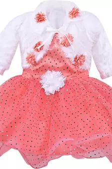 Orange Net stitched    dress