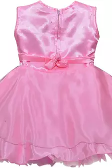 Pink Net stitched    dress