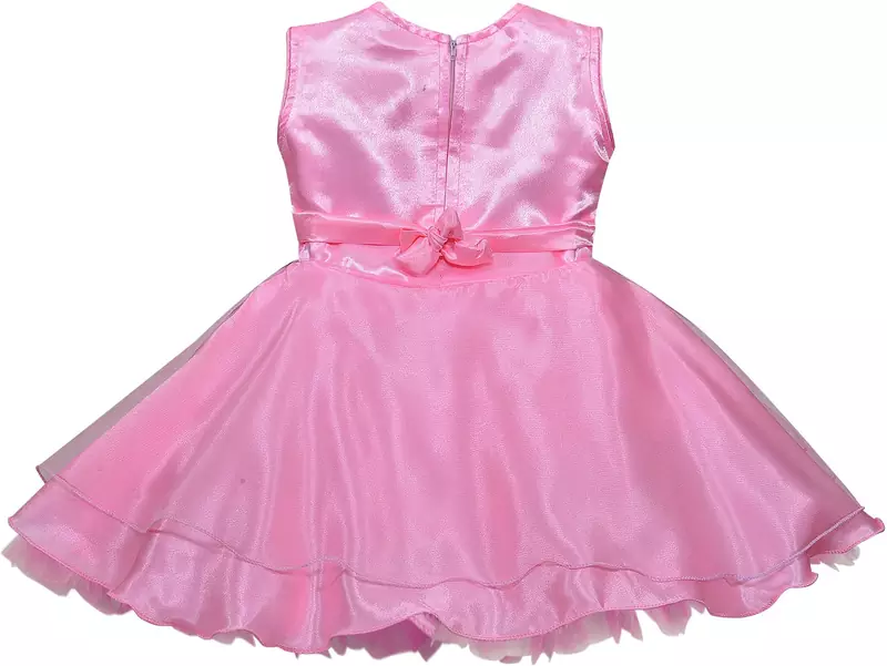 Pink Net stitched    dress