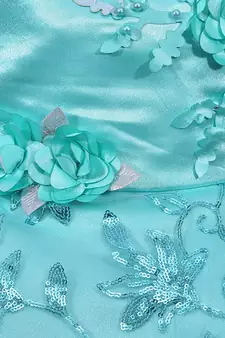 blue Net stitched    dress