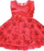Red Net stitched    dress