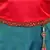 Red satin stitched    dress