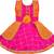 Pink satin stitched    dress