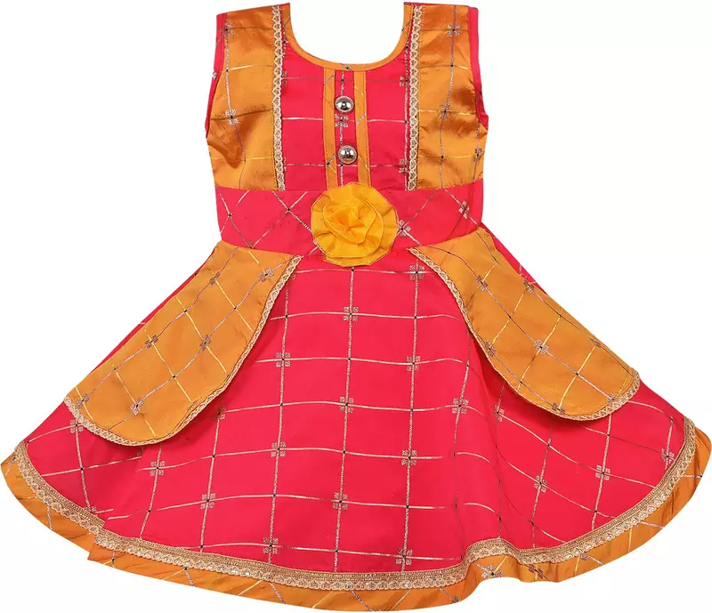 Red satin stitched    dress