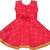 Red satin stitched    dress