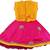 Yellow satin stitched    dress