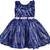 blue satin stitched    dress