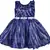 blue satin stitched    dress
