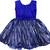 blue satin stitched    dress