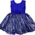 blue satin stitched    dress