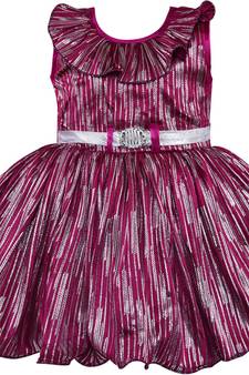 Purple satin stitched    dress