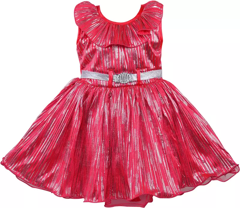 Red satin stitched    dress