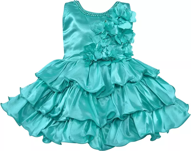 blue satin stitched    dress
