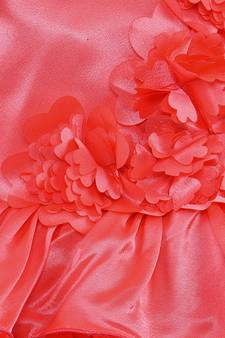 Red satin stitched    dress